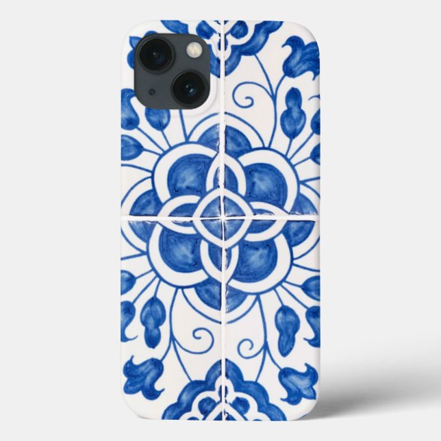 Portugisiska Tiles Mediterranean Blue Blommigt (Baksida)