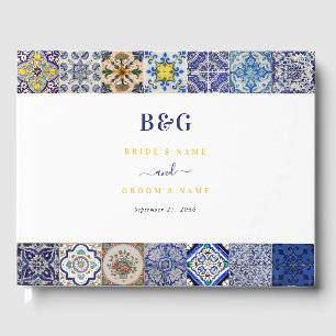 Portugisiska Tiles Mönster Bröllop Gästböcker