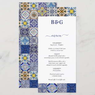 Portugisiska Tiles Mönster Bröllop Meny