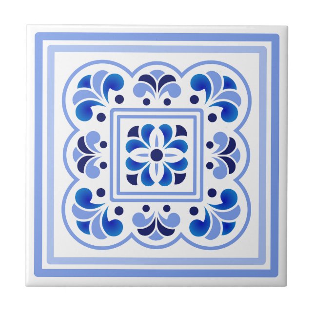 Portugisiska Tiles Mönster Kakelplatta (Framsidan)
