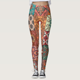 Portugisiska tiles: Talavera Stil Azulejo. Leggings