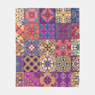 Portugisiska Tiles Talavera Stil Mönster Fleecefilt