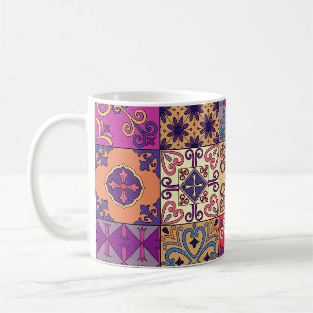 Portugisiska Tiles Talavera Stil Mönster Kaffemugg (Vänster)