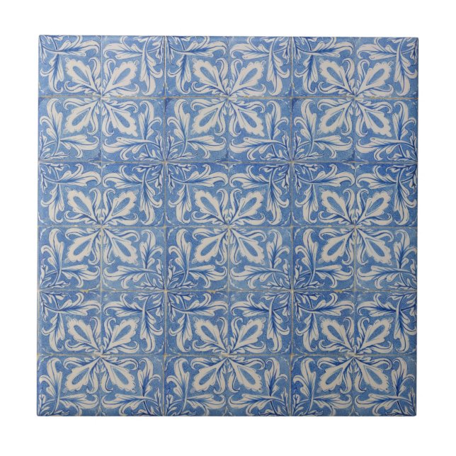 Portugisiska Tiles Vintage Azulejos Blue White Kakelplatta (Framsidan)