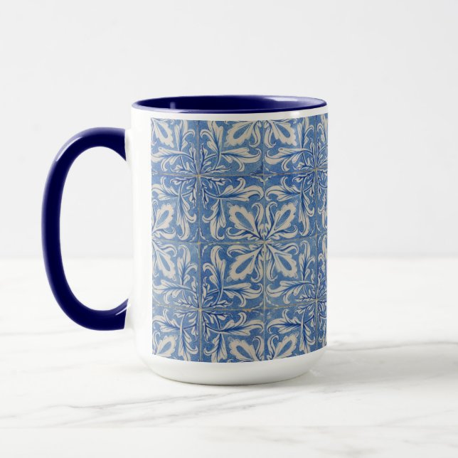 Portugisiska Tiles Vintage Azulejos Blue White Mugg (Vänster)