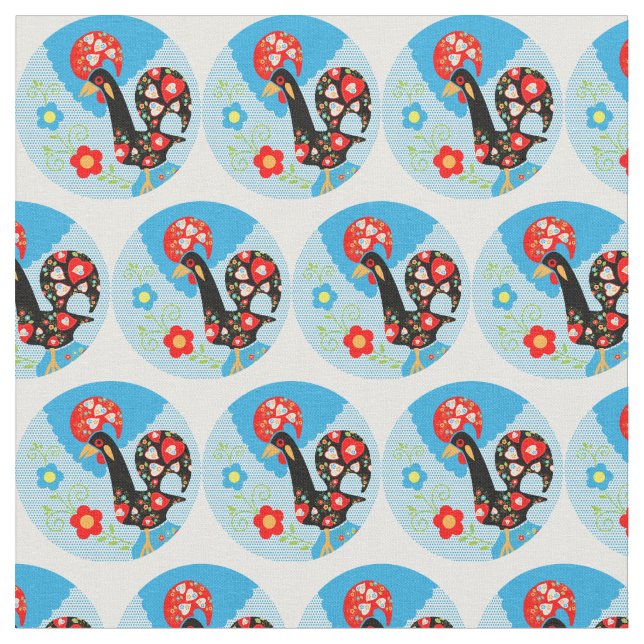 Portugisiska Tupp i Barcelona Tyg (Närbild)