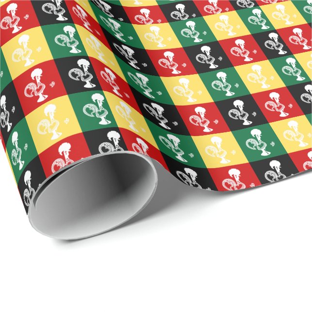 Portugisiska Tupp i den färglösa mönster Presentpapper (Rullad Hörn)