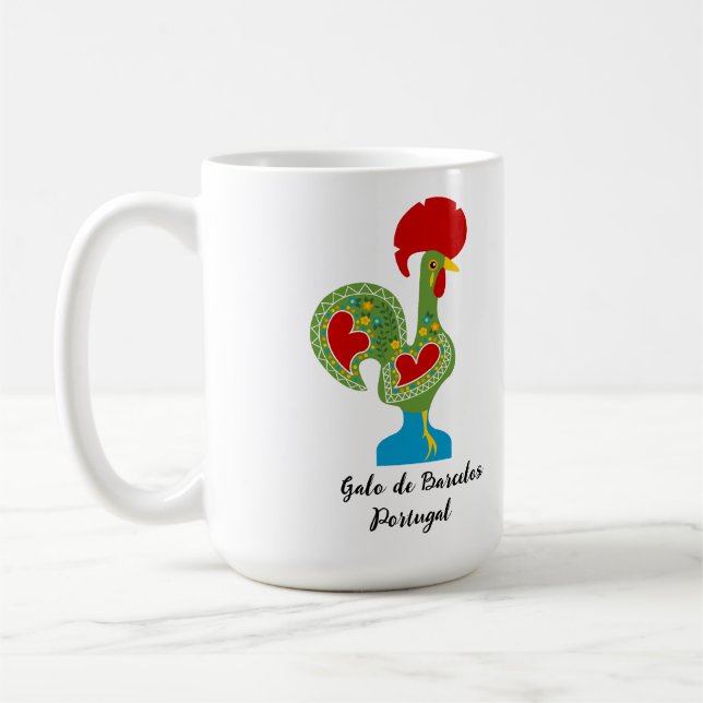 Portugisiska Tupp i Tur i grönt färg Kaffemugg (Vänster)