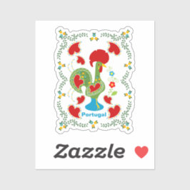 Portugisiska Tupp i Tur i grönt färg Klistermärken