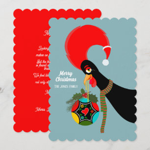 Portugisiska Tupp-julen Ljus och Baubles Kort