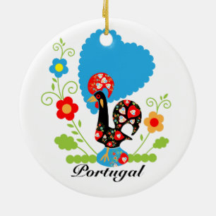Portugisiska Tupp Julgransprydnad Keramik