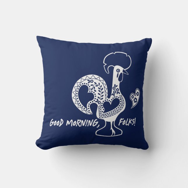 Portugisiska Tupp Modern Silhouette Kudde (Framsida)