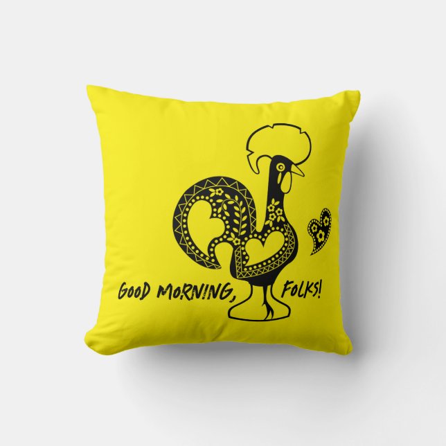 Portugisiska Tupp Modern Silhouette Kudde (Framsida)