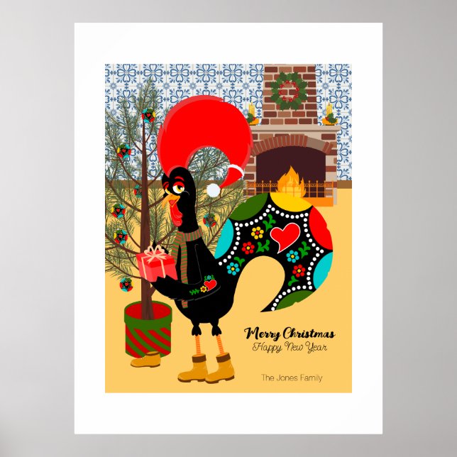 Portugisiska Tupp och glädjen över ge Poster (Framsidan)