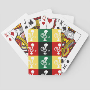 Portugisiska Tuppen i Barcelos färgrika mönster Casinokort