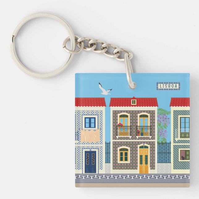 Portugisiska vackra hus med plattor eller azulejos (Framsidan)