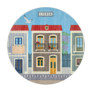 Portugisiska vackra hus med plattor eller azulejos