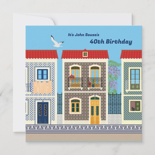 Portugisiska vackra hus med plattor eller azulejos (Framsida)