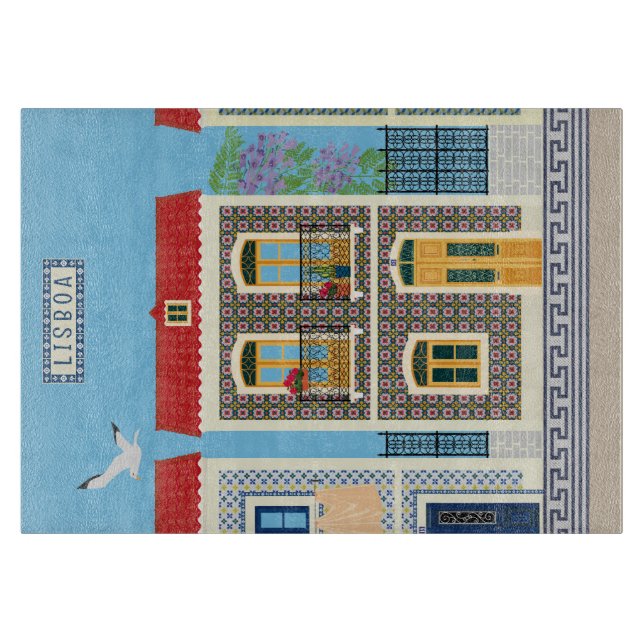 Portugisiska vackra hus med plattor eller azulejos (Framsidan)