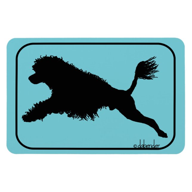 Portugisiska Vatten Hund Diving Magnet (Horisontell)