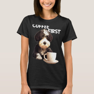 Portugisiska Vatten Hund God morgon Coffee som stå T Shirt