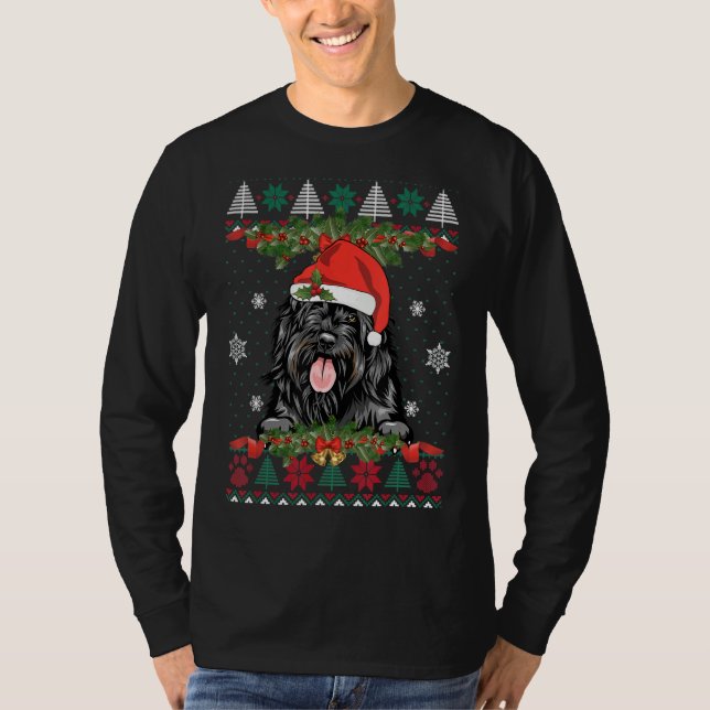 Portugisiska Vatten Hund Julafton Santa Hat Funny  T Shirt (Framsida)