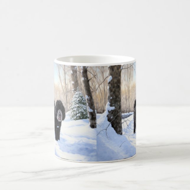 Portugisiska Vatten Hund Låt det snöa jul Kaffemugg (Center)