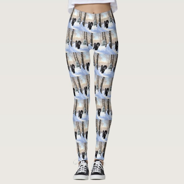 Portugisiska Vatten Hund Låt det snöa jul Leggings (Framsida)