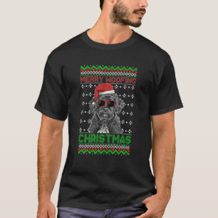 Portugisiska Vatten Hund Merry Woofing-jul T Shirt