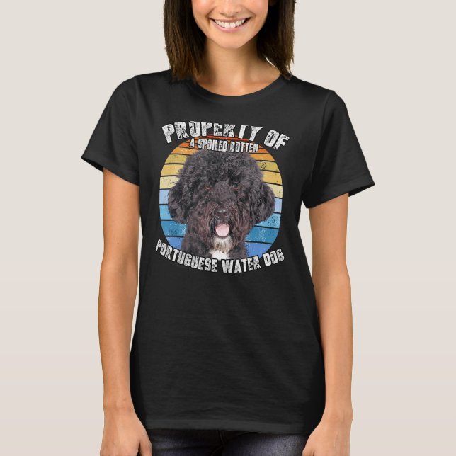 Portugisiska Vatten Hund Retro Egendom T Shirt (Framsida)