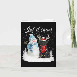 Portugisiska Vatten Hund Santa Hund jul Snögubbe X Kort