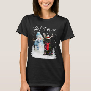 Portugisiska Vatten Hund Santa Hund jul Snögubbe X T Shirt