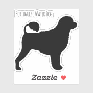 Portugisiska Vatten Hund Silhouette Vinyl Sticker Klistermärken