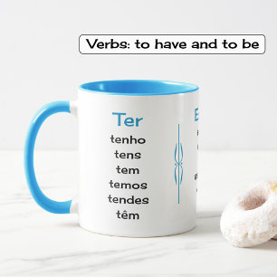 Portugisiska verbs lärare eller student Två-Tonad mugg