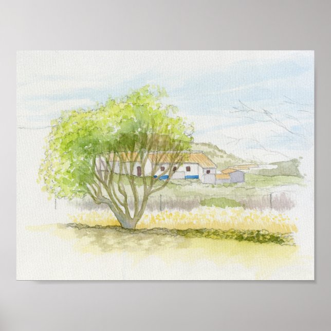 Portugisiska villa och träd poster (Framsidan)