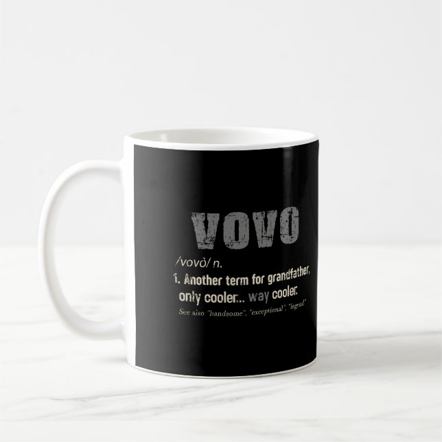 Portugisiska Vovo Funny Definition Grandpa Gift Kaffemugg (Vänster)