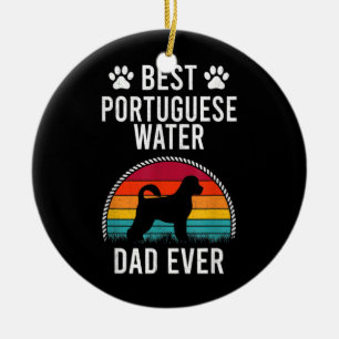 Portugisiske Vatten PAPPA någonsin Hund älskare Julgransprydnad Keramik