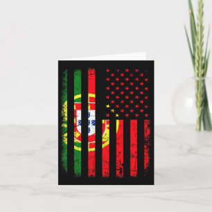 Portugisiskt amerikanskt Flagga Amerika Pride Han Kort