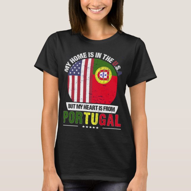 Portugisiskt amerikanskt hjärta kommer från Portug T Shirt (Framsida)