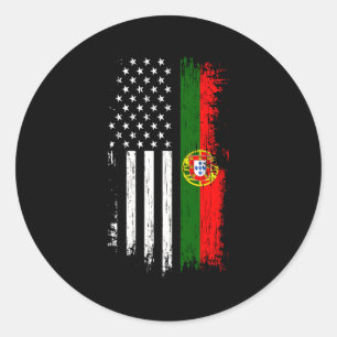Portugisiskt amerikanskt Pride Portugal Usa Srt Runt Klistermärke