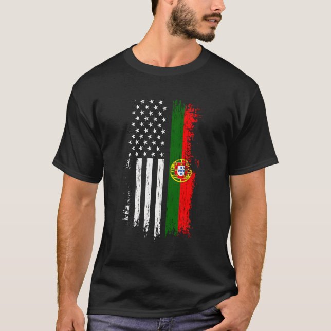 Portugisiskt amerikanskt Pride Portugal Usa Srt T Shirt (Framsida)