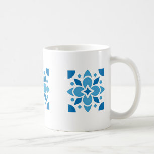 Portugisiskt Azulejo-keramiskt blomkruksmugg – Blå Kaffemugg