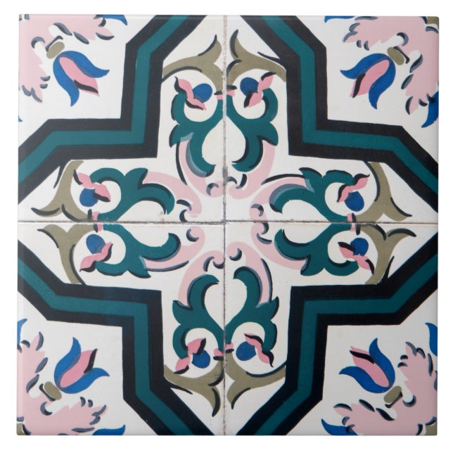 Portugisiskt Azulejo-mönster Kakelplatta (Framsidan)