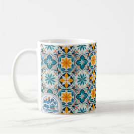 Portugisiskt Azulejo-mugg – traditionellt kakelmön Kaffemugg