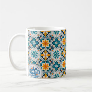 Portugisiskt Azulejo-mugg – traditionellt kakelmön Kaffemugg