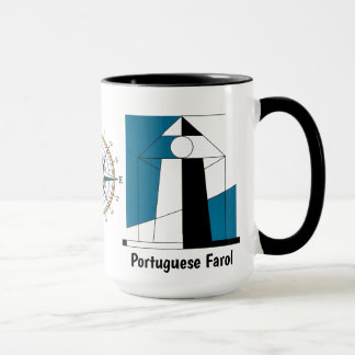 Portugisiskt fyr-mugg – Modern Farol konst kaffe Mugg