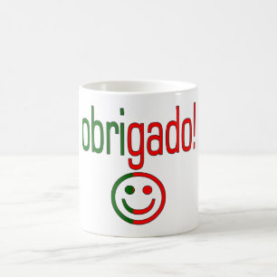 Portugisiskt gåvatackObrigado ansikte Kaffemugg