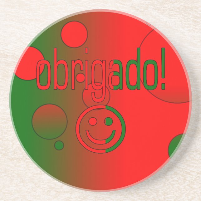 Portugisiskt gåvatackObrigado ansikte Underlägg (Framsidan)