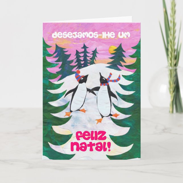 Portugisiskt julkort - Skattepenguins Helgkort (Framsida)