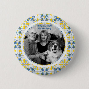 Portugisiskt Tiles Photo ram för familjejul Knapp